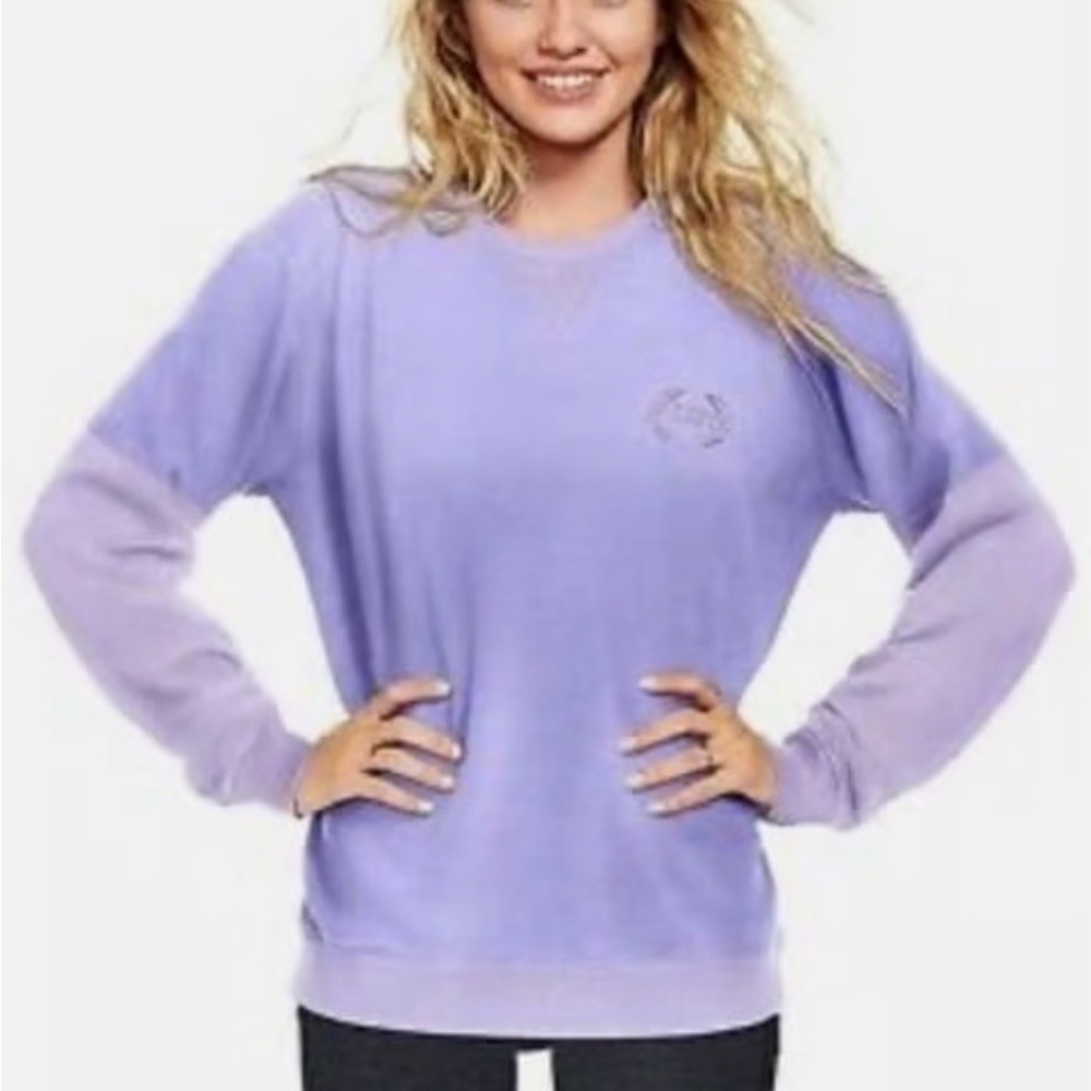 PINK Victoria’s Secret Campus Crew Velour Sweater | EUC | Sz XS